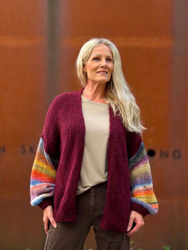 Pia Cardigan Vinrød