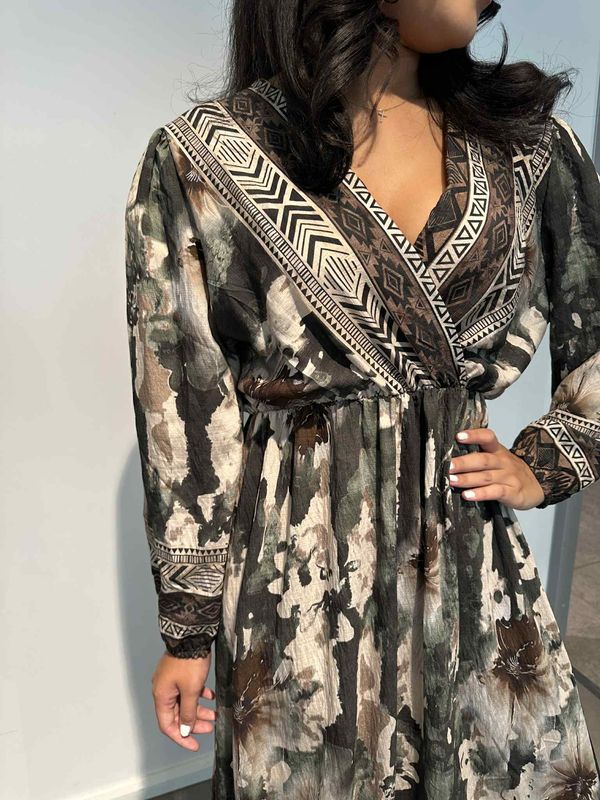 Zahra Kjole Khaki Grønn