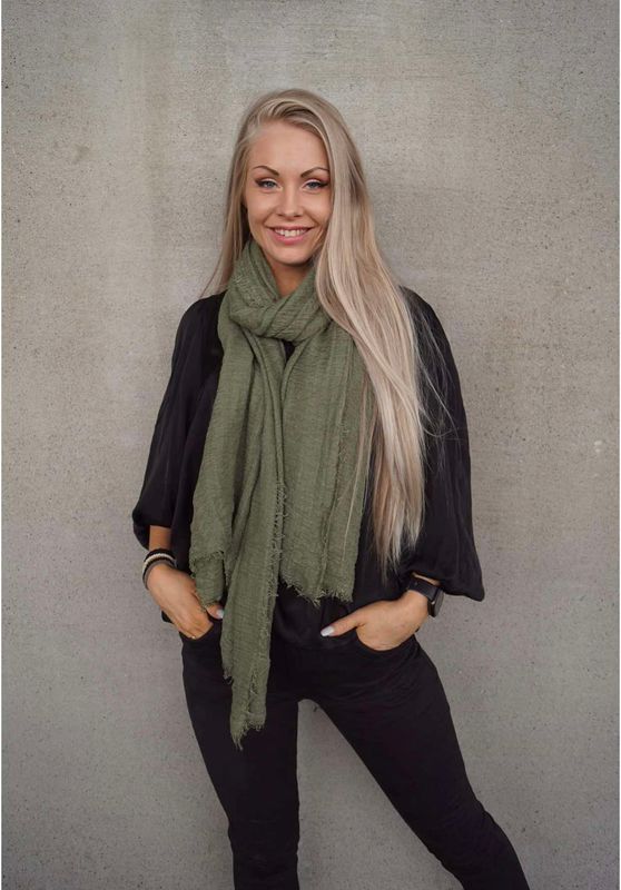 Viskose Skjerf Khaki Grønn