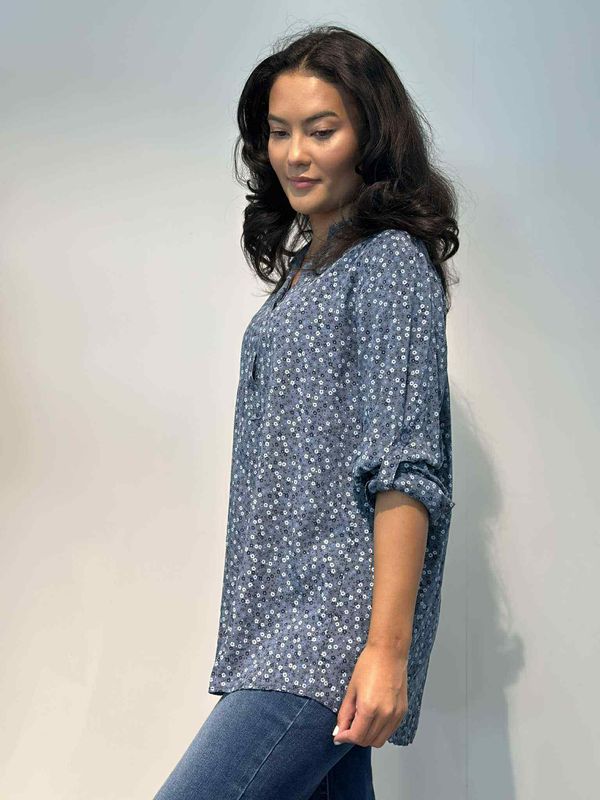 Aria Skjortebluse Jeans Blå