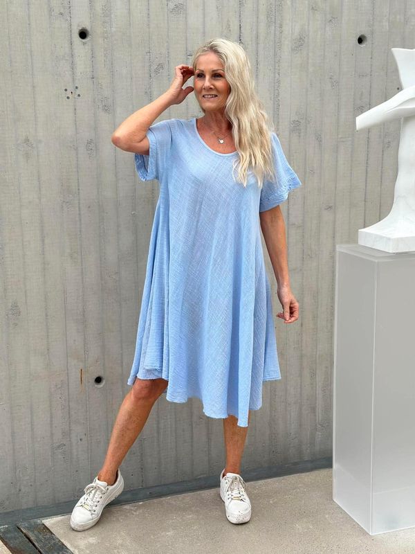 Linda Kjole Plain Lys Blå