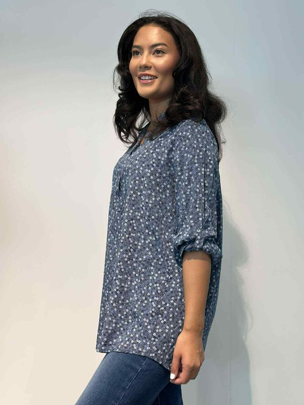 Aria Skjortebluse Jeans Blå