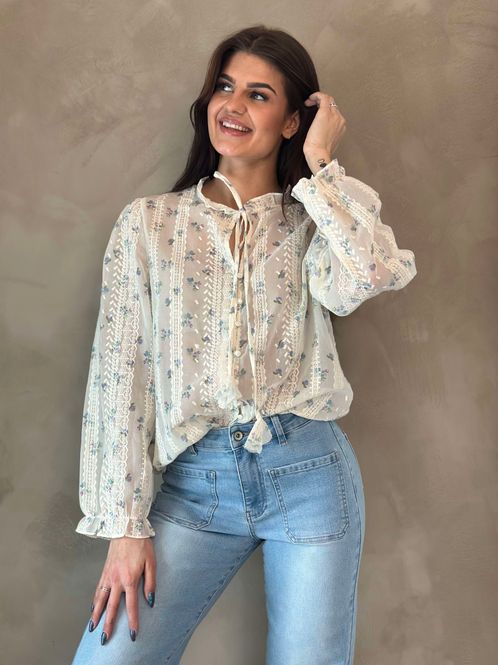 Hovedbilde Hermine Bluse Blå Blomster