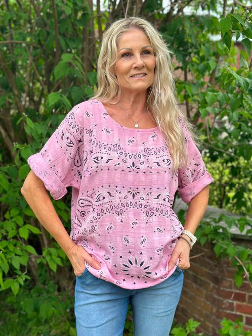 Hovedbilde Linda Print Bluse Lys Rosa