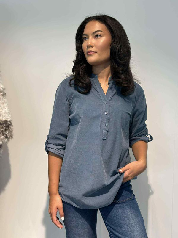 Cord Skjortebluse Jeans Blå