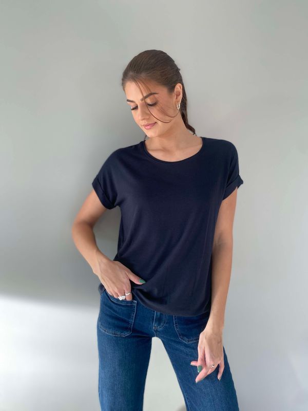 Pepper Basic T-Skjorte Rund Hals Sort