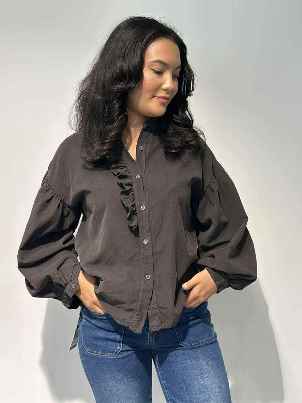 Ellinor Cord Bluse Brun