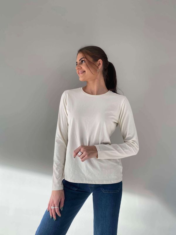 Pepper Basic Longsleeve Rund Hals Beige