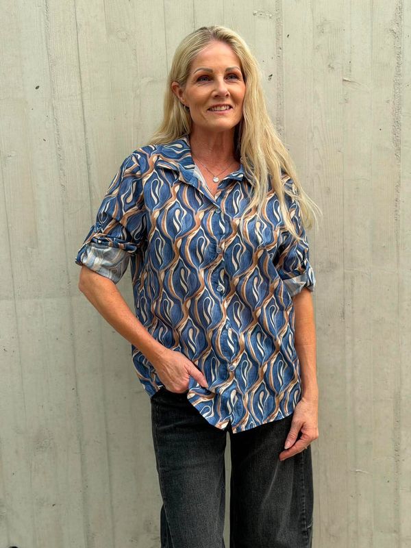 Carmen Skjortebluse Jeans Blå