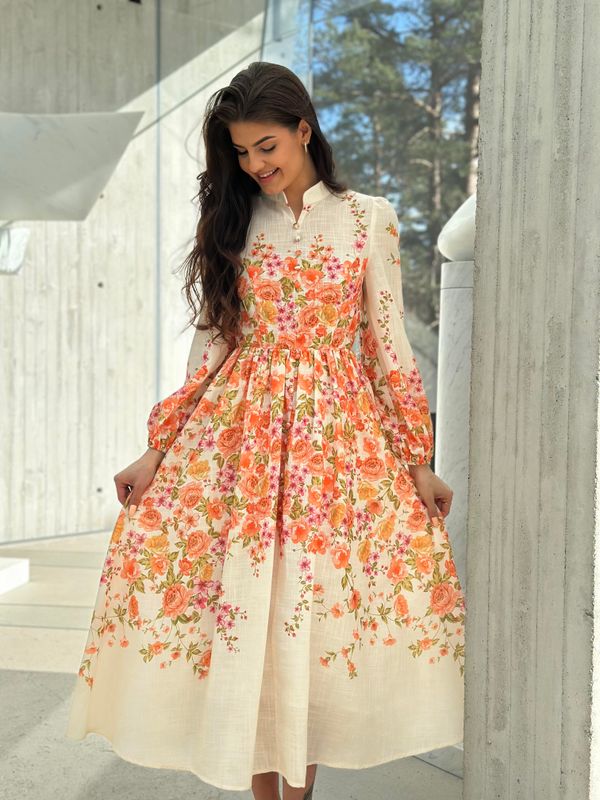 Zaria Dress Lang Orange