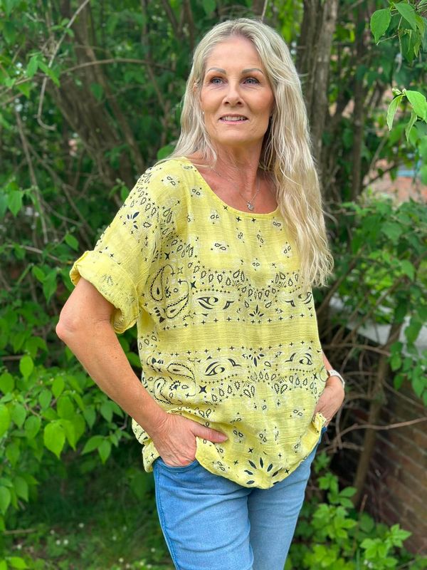 Linda Print Bluse Gul