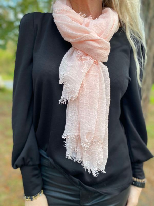 Viskose Skjerf Lys Rosa
