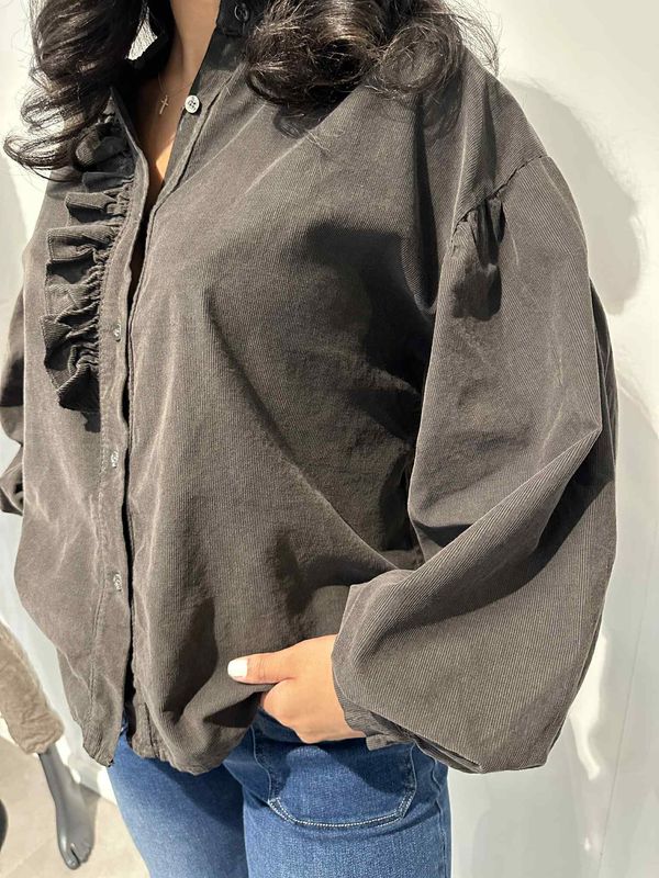 Ellinor Cord Bluse Brun