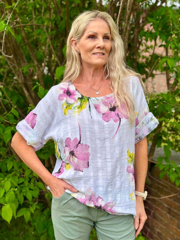 Linda Flora Bluse Hvit