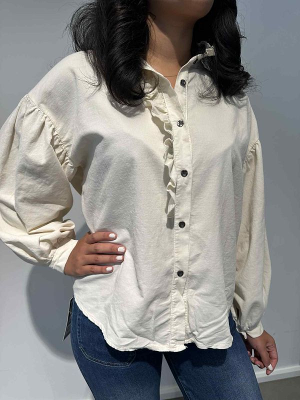 Ellinor Cord Bluse Creme 