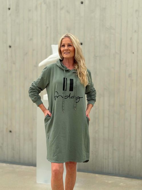 Hovedbilde Friday Hoodkjole Khaki Grønn