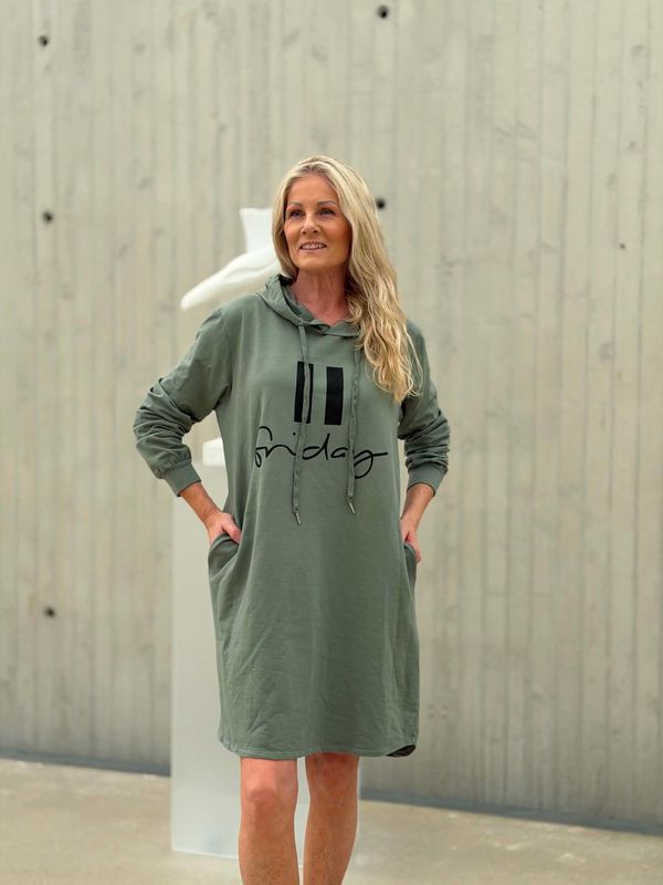 Friday Hoodkjole Khaki Grønn